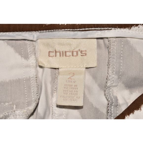 CHICO'S $75 Comfort Waist Luxe Utility Zebra Crop Cargo Pants Chico's 2 / US 12 - Picture 3 of 3